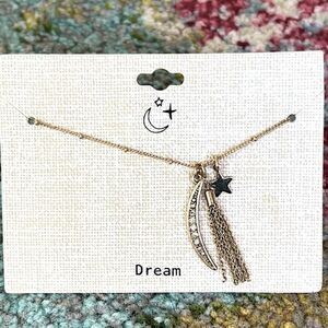 Gold Dream Rhinestone Charm Necklace